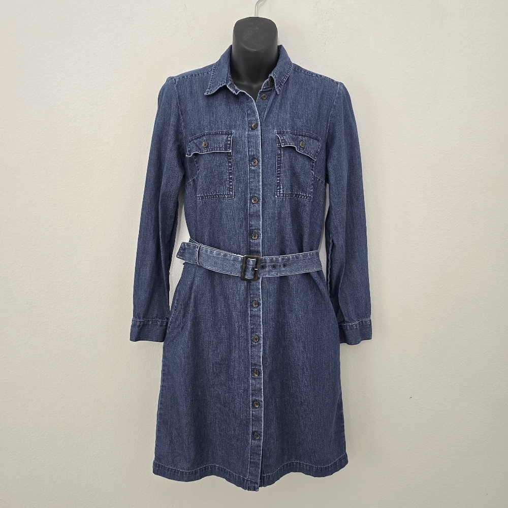 J. Crew Denim Shirt Dress in Medium Blue